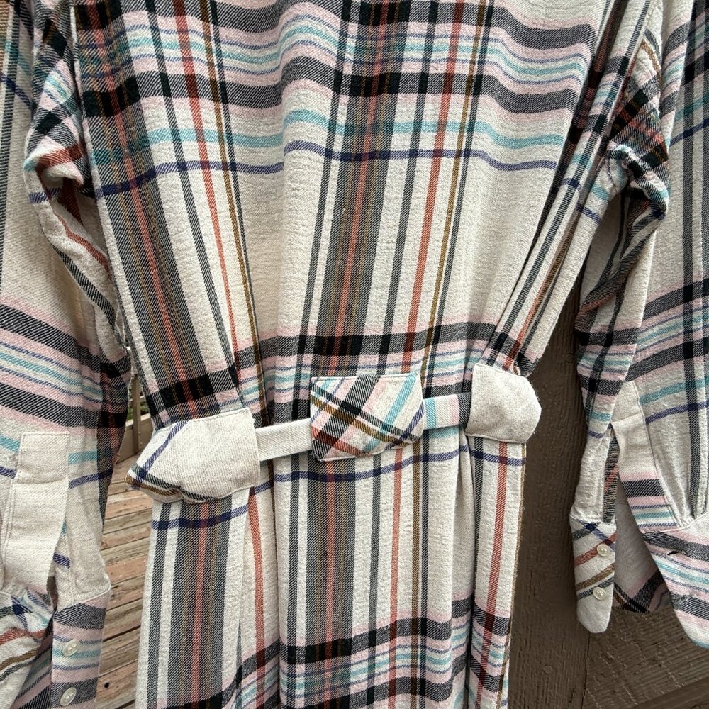 NWOT Reiss Plaid, Flannel Midi Popover Dress - Picture 10 of 15